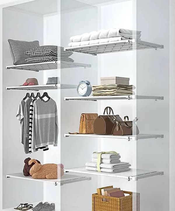Shelf for wardrobe divider, wardrobe divider, scalable wardrobe storage shelf, kitchen shelves, organizing shelf, 48-80cm