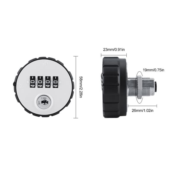 Digital Zinc Alloy Code Combination Cabinet Lock, Practical Security Password Lock with 26mm Keys