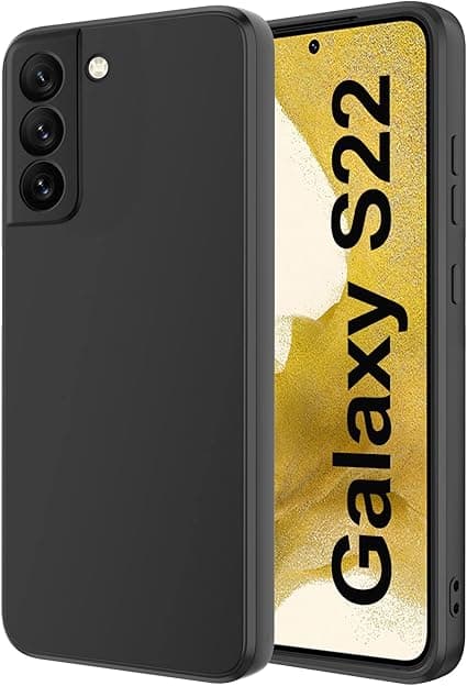 Black, Camera Protection Case for Samsung Galaxy S22, Samsung S22 5G Silicone Case, Shockproof Protective Case, Thin, Soft, Elegant