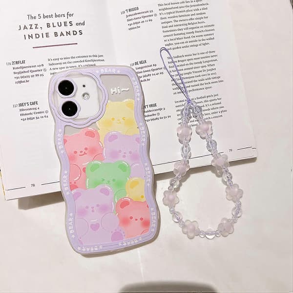 Compatible Case for iPhone 12, Cute Transparent Cartoon Bear Animal