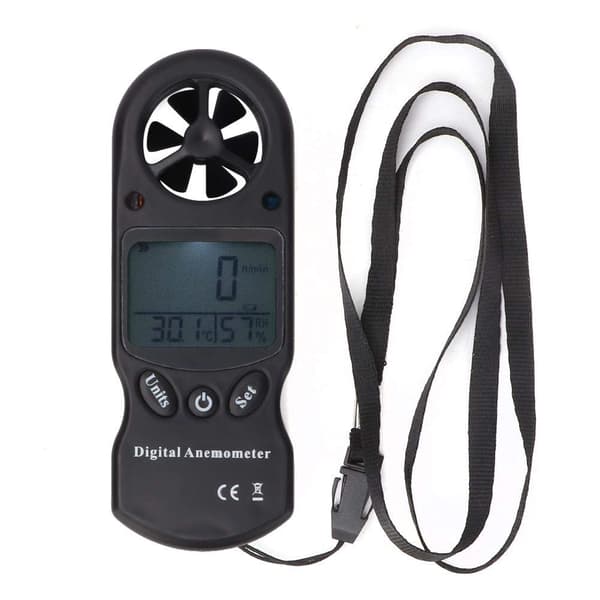 Anemometer, Digitalt Termometer, Multifunksjonell Bærbar Anemometer Tilkoblet Anemometer Anemometre for Vindsurfing, Seiling