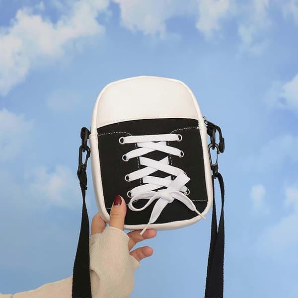 Simulering Strand Boho Sneaker Axelväska Randig Panelerad Canvas Axelväska