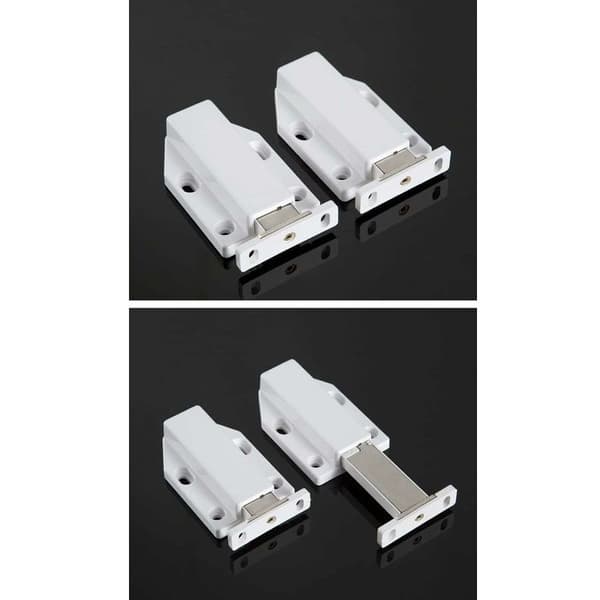 Large Magnetic Push Latch - Door Opens/Closes with a Push (2-Pack)