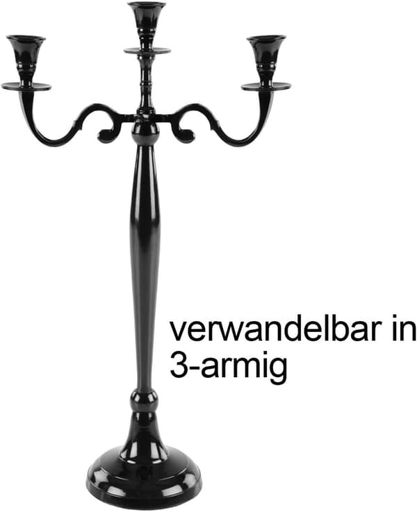 Svarte kandelaberlysestaker - 5-armede lysestaker