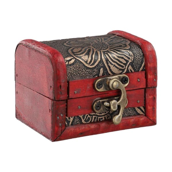 Antikk treboks elegant vintage smykkeoppbevaring