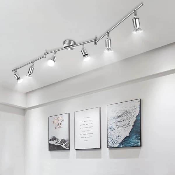 [PL] Ceiling lamp with 6 adjustable LED spotlights, rotatable ceiling lights, no GU10 bulb included, ceiling lighting