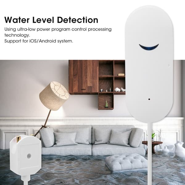 WiFi Water Leak Detector Flood Sensor Alarm with Double-Sided Tape for Tuya