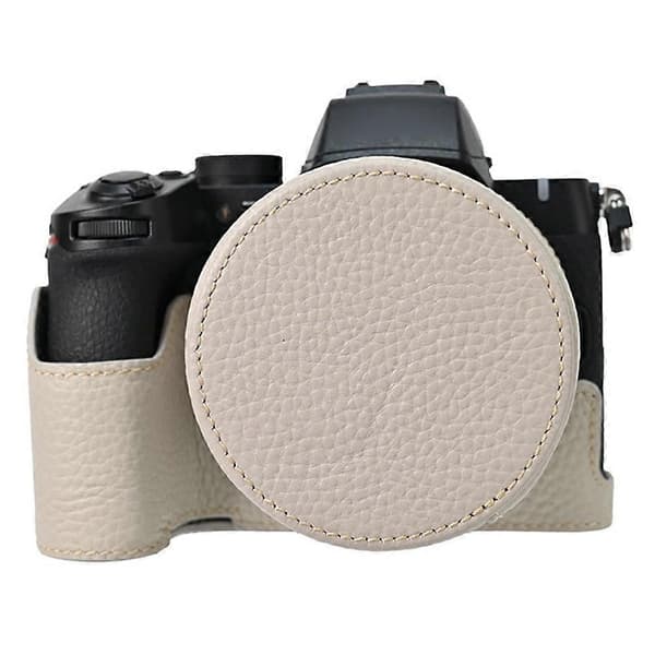 For Nikon Z 50 II Camera Case with Lens Cap Genuine Leather Protective Cover - Grey