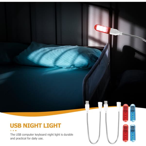 USB Natlampe til Computer - Dekorativ USB-lampe, Pakke med Små LED-lys til Stemningsbelysning