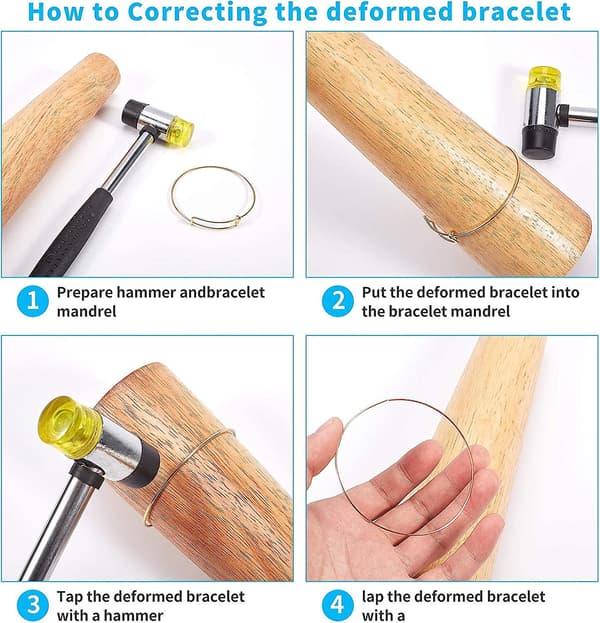 Elite Jewelry Tools Round Wood Bracelet Sizing Bangle Mandrel Wire Wrapping Tool