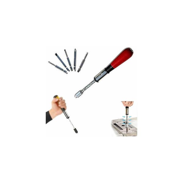 Spiral Screwdriver Ratchet Screwdriver Push-Pull Ratchet Screwdriver Set Adjustable Multi-Bit Screwdriver Removable Spiral