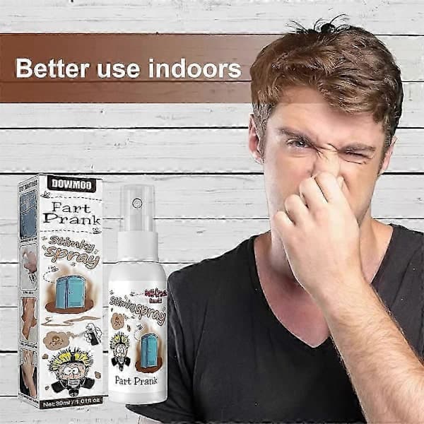Flydende prut-spray, prut-prank, stinkbombe, stinkflaske