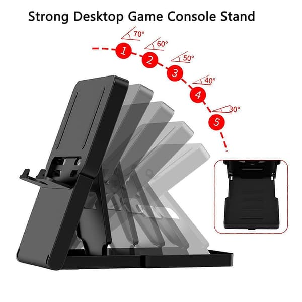 Game Console Rack Safety Heat Radiation Hole Anti-slip Hold Console Foldable Angle Adjustment Game Console Holder for Steam Deck