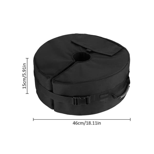 Round Umbrella Base Weight with Side Opening - Fits Offset (Black)