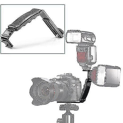 L-formet kamerablitsfeste, aluminiumlegering doble blitssko 1/4 tomme, gjengefeste, Led Micr
