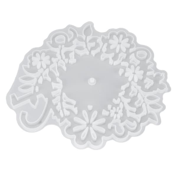 Silicone Mold Leaf Flower Pattern Clock Dial White Reusable Resin Mold for DIY Craft Home Decor Gift