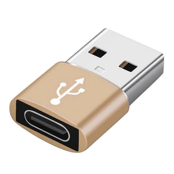 Type C Hunn til USB 3.0 Hann Konverter Dataoverføring Mini Ladeadapter - Gull