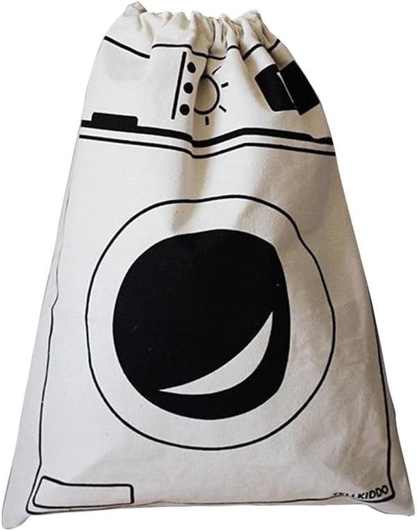 Large Canvas Laundry Bag with Drawstring for Toy Storage Travel Washing Machine
