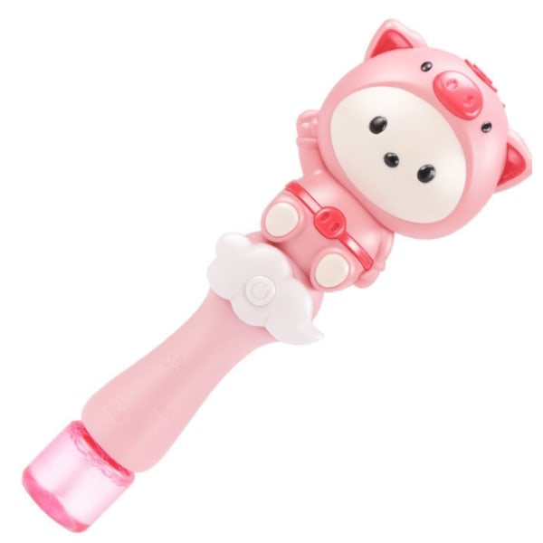 Automatisk Elektrisk Bubbelpinne Bubbelmaskin (Rosa Söt Gris [Färgglad])