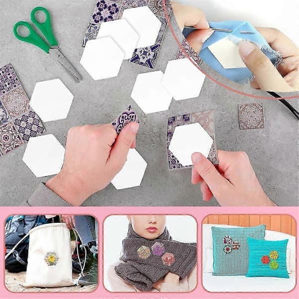 Hexagon Quilting Templates 1 inch, 500-pack Paper Pieces for Patchwork and Sewing Projects White White