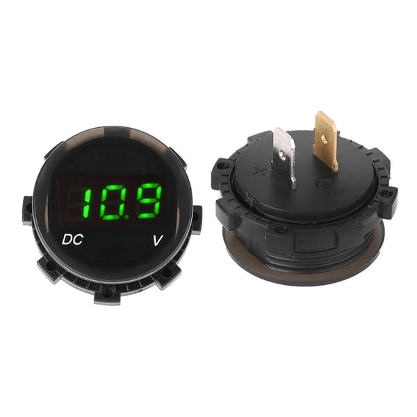 Modificeret Motorcykel Voltmeter LED Digital Display Spænding Voltmeter Panelmåler (Grøn)