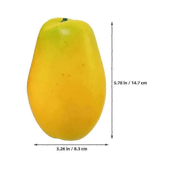 Simulerede Papaya-legetøj til børn, der lærer 2 stk. kunstig Papaya Skum Gul