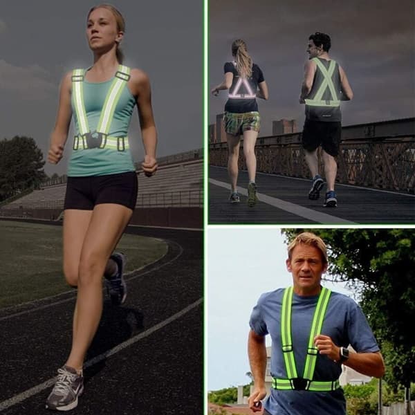 2-pack High Visibility Reflective Vests, Adjustable for Night Running, Hiking, Jogging, Dog Walking