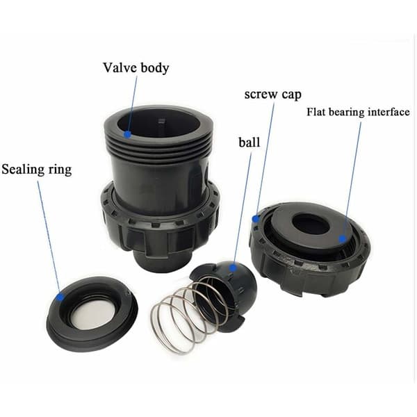 32 mm kugleventil, backventil til pool, PVC-ventil med backflow-beskyttelse, backventil (indre diameter 32 mm), Yixiang