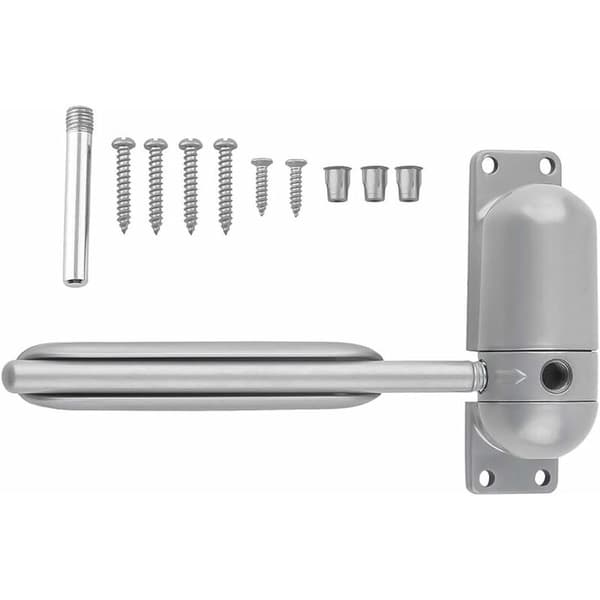 Adjustable Durable Door Closer Surface Mounted Automatic Door Spring for Self-Closing (Grey)