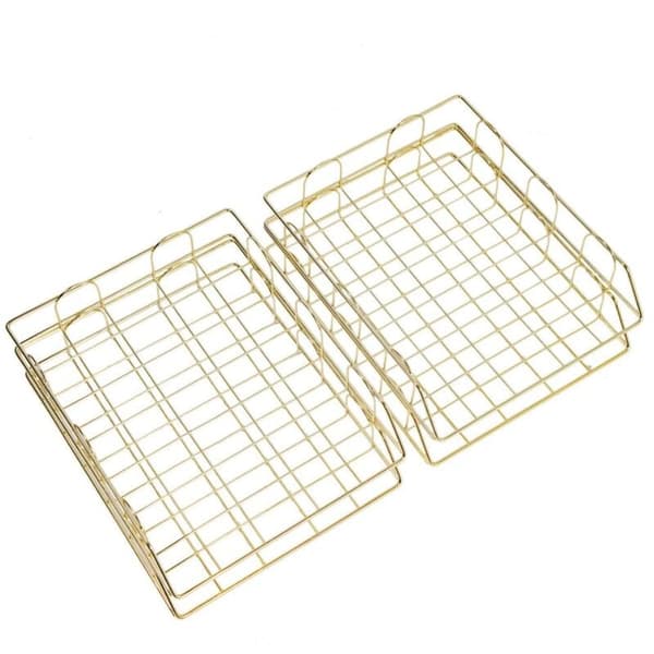 Delar Letter Basket A4 Paper Basket Stackable Baskets Metal Office Baskets Filing System Document Basket Desk Organizer