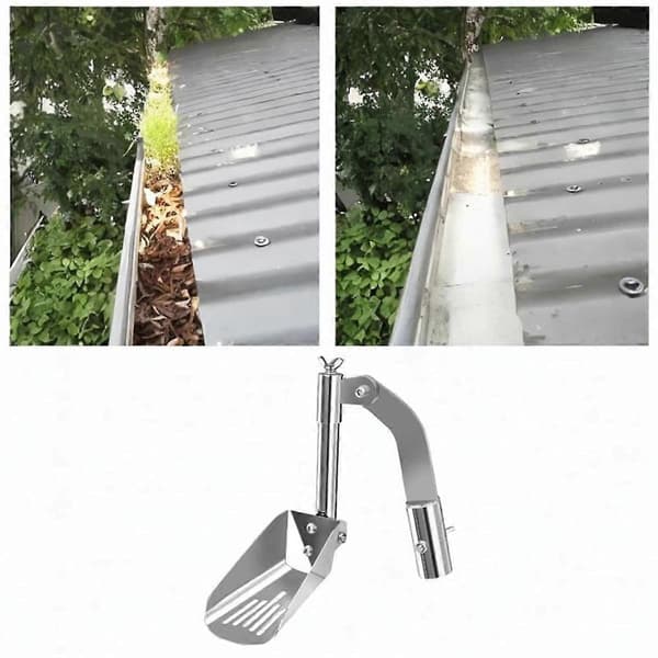 Gutter Scoop Leaf Cleaning Spoon Stainless Steel Cleaner Silver Silver