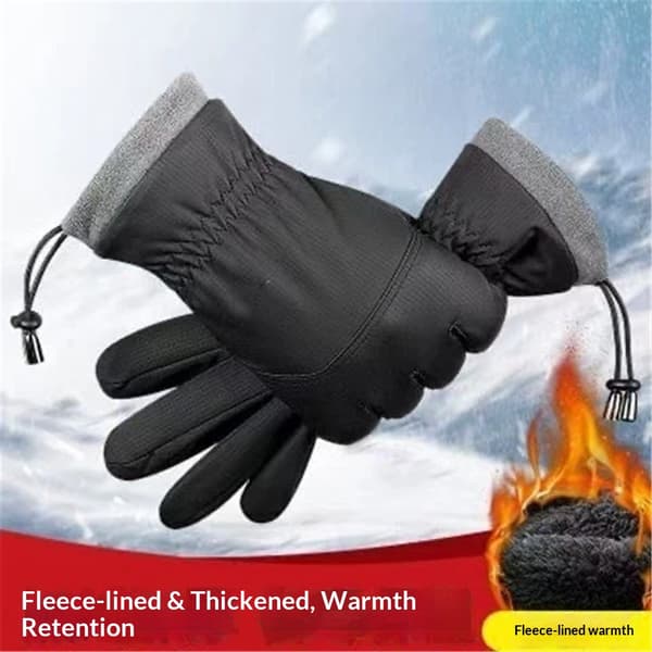 Vinter skihandsker, snowboard touchskærm snecykling løbehandsker til drenge piger (sort)