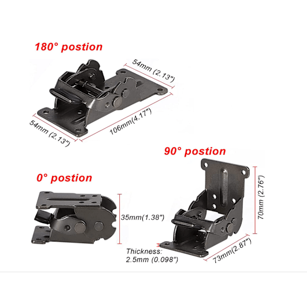 0-90-180 Degree Self-Locking Folding Hinge Folding Table Extension Board