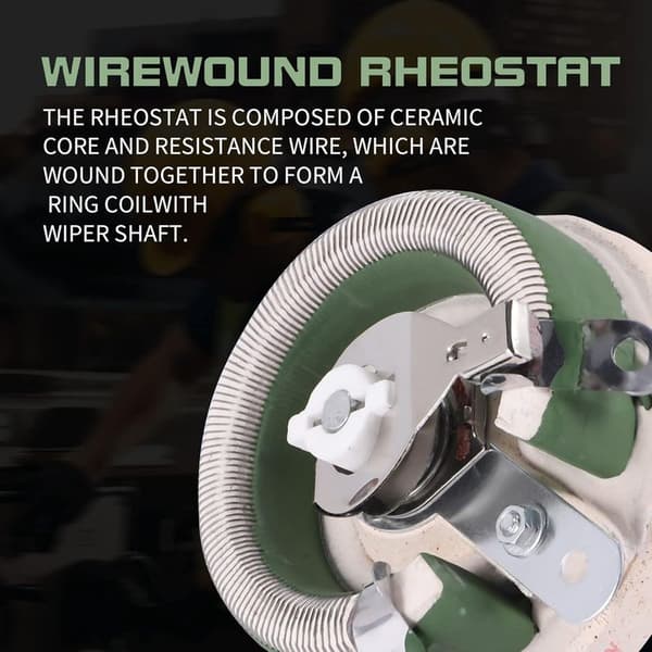 100W 100 Ohm Rheostat Rotary Wire Wound Resistor Ceramic Winding