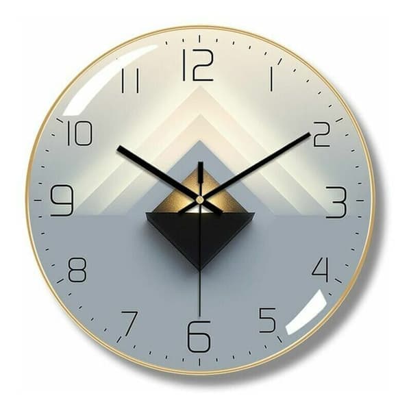 Luminous Wall Clock - Radio Controlled - 4 Blue LEDs - Dark Sensor - 3 Lighting Modes: Permanent/Off or Automatic - 30 cm