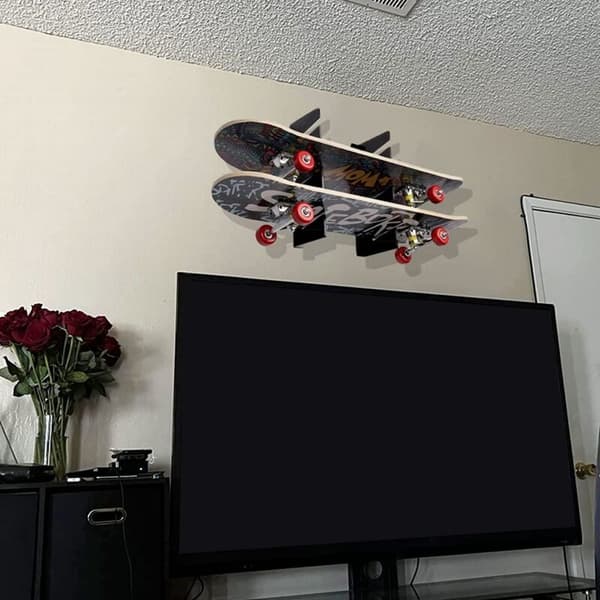 Skateboard Wall Mount, Three-Layer Skateboard Rack, Skateboard Storage Hanger for or, 1 Pair