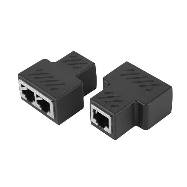 3.5mm Male 3-Channel RJ45 Network Socket Splitter Adapter - 2 Pcs