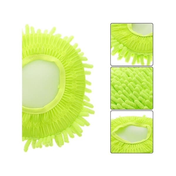 Colorful Chenille Microfiber Mop Head Refill for 360° Magic Mop Cleaning Rotation Replacement (Green)