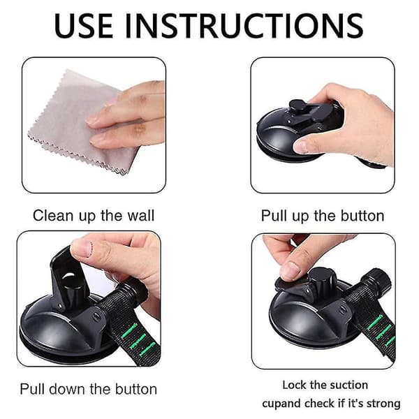 Heavy Duty Suction Cups 4 Pieces with Hooks Upgraded Car Camping