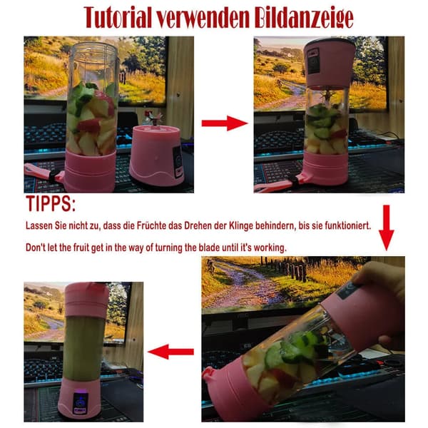 380 ml mini smoothie-mixer, bærbar elektrisk blender til smoothies (lilla)