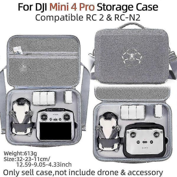 Compatible with Dji Mini 4 Pro Fly More Combo Rc Drone Accessories Storage Bag Eva Handbag Case with Shoulder Strap S