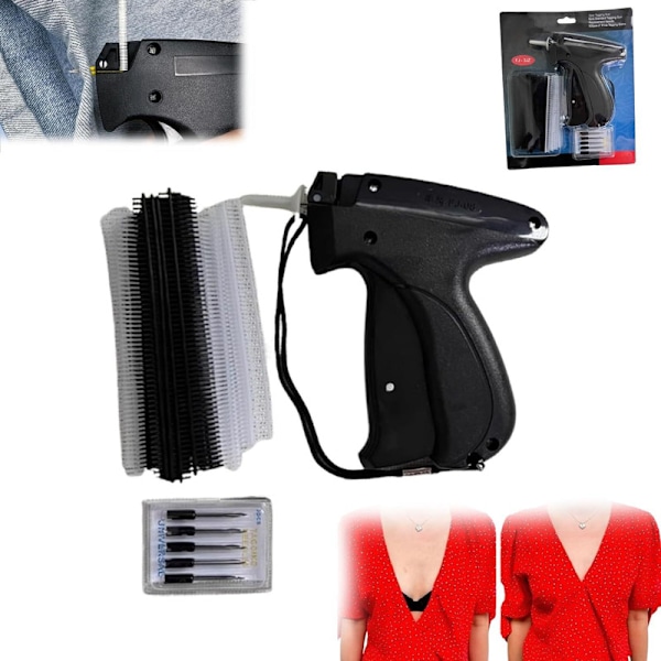 Snabb klädfixare, mikrohäftpistol, mini-fållningspistol för kläder Red Black