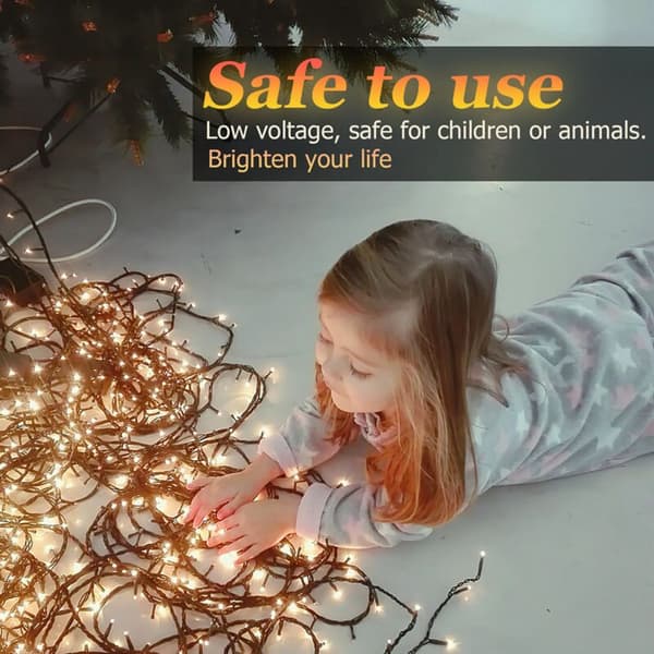 20M 200 LED String Lights Christmas Tree Copper Wire Warm White Dark Green
