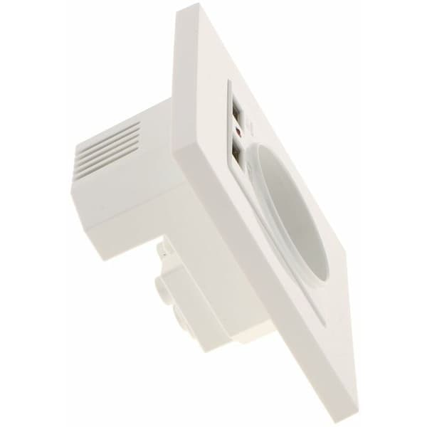 Wall Socket with 2 USB Ports (5V/2100mA), Practical and Compact Power Outlet