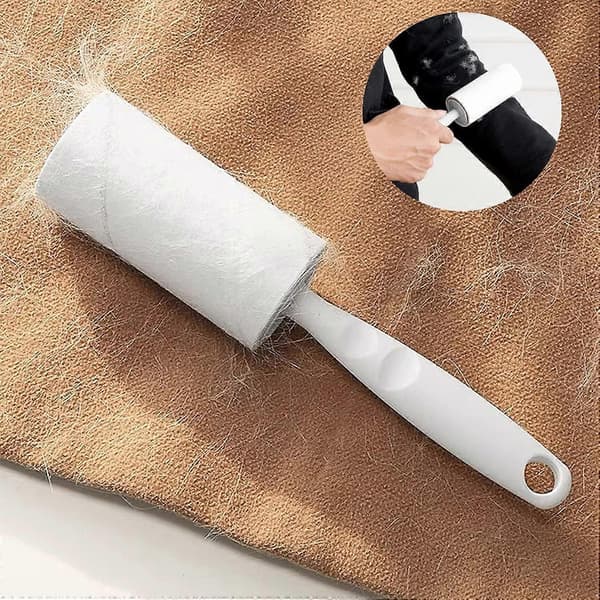 Lint Roller with 6 Refills, 1 Handle with 6 Extra Sticky Lint Rollers for Clothes, Sofa, Bed and Carpet, Lint Roller for Pet Hair, Dust