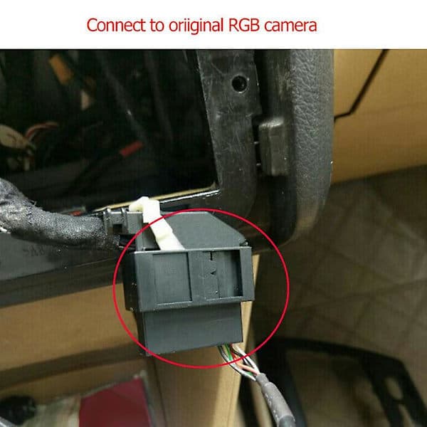 RGB til (RCA) Av Cvbs Signalomformer Dekoderboksadapter til fabriksmonteret bakkamera Tiguan Golf Sort