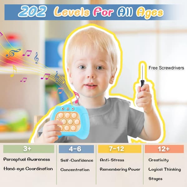 Handheld Electronic Games, Handheld Games, Handheld Popular Games Fast Push Popular Games (White)