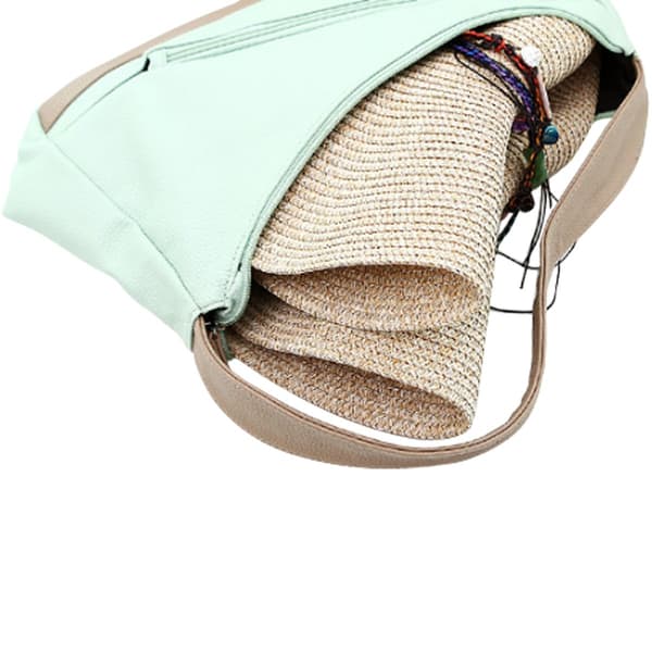 Dame Floppy Bredskyggede Hat Bowknot Stråhat Foldbar Rul Op Solhat