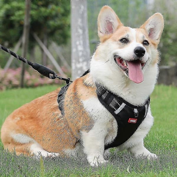 Breathable Mesh Reflective Adjustable Vest Dog Harness with Handle for Small Medium Large Dogs Yellow (LGL)