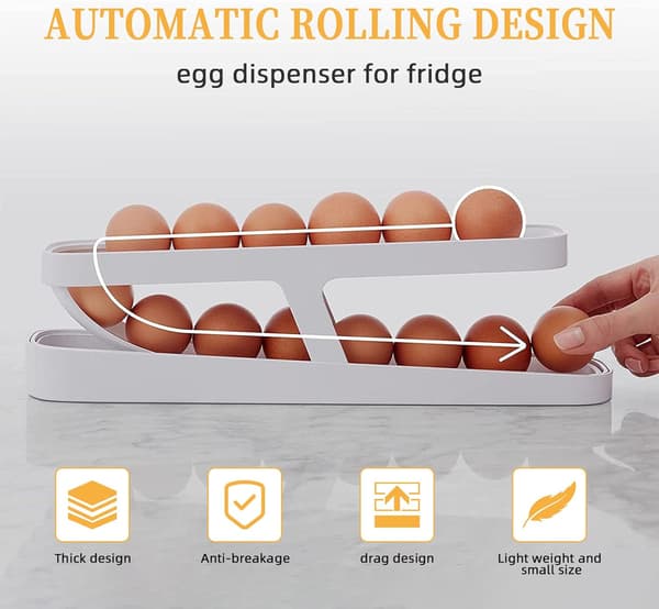 Egg Box, Double Layer Egg Container Refrigerator Egg Holder Fridge Egg Organizer Refrigerator Egg Box Egg Storage Box
